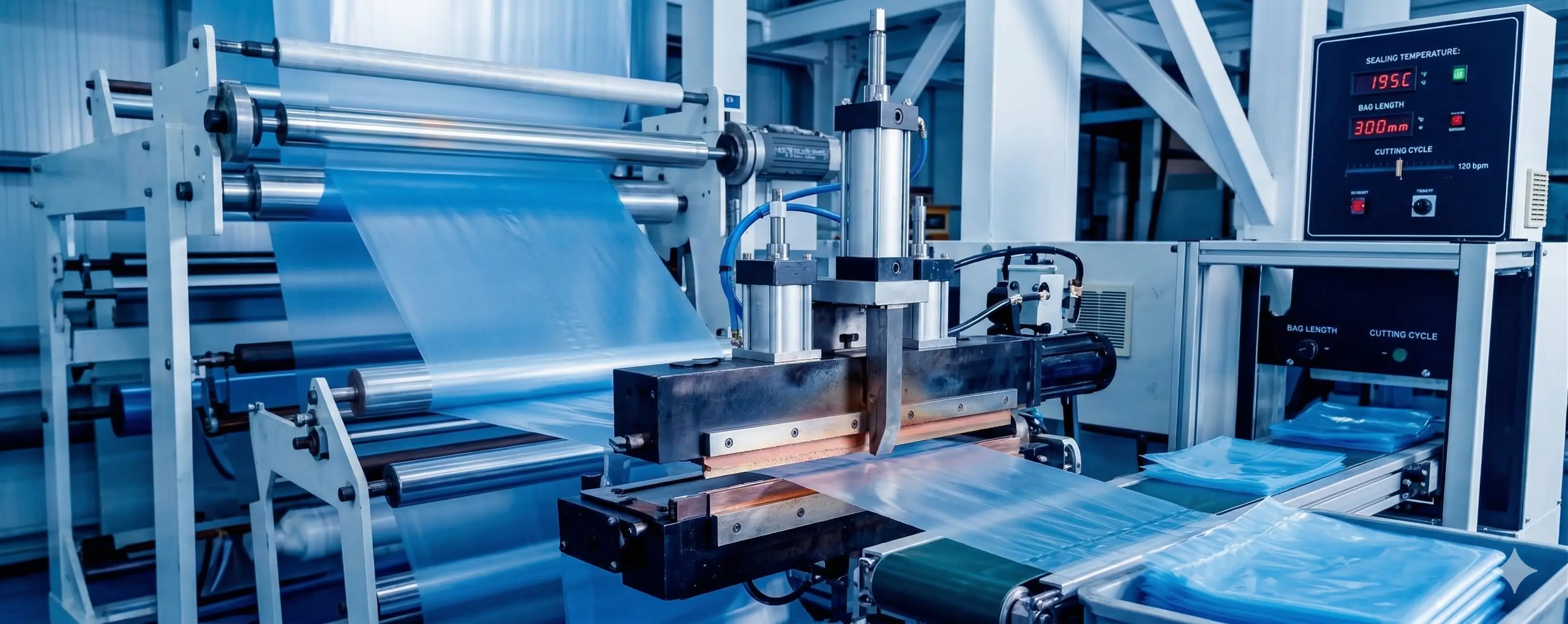 LDPE Plastic Bag Manufacturing Machine at Bharat Plastic, Pimpri MIDC, Pune